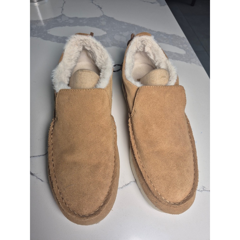 Sperry Top-Sider Women Tan Suede Faux Fur Lined Slip On Shoes STS86937 Size 9.5M